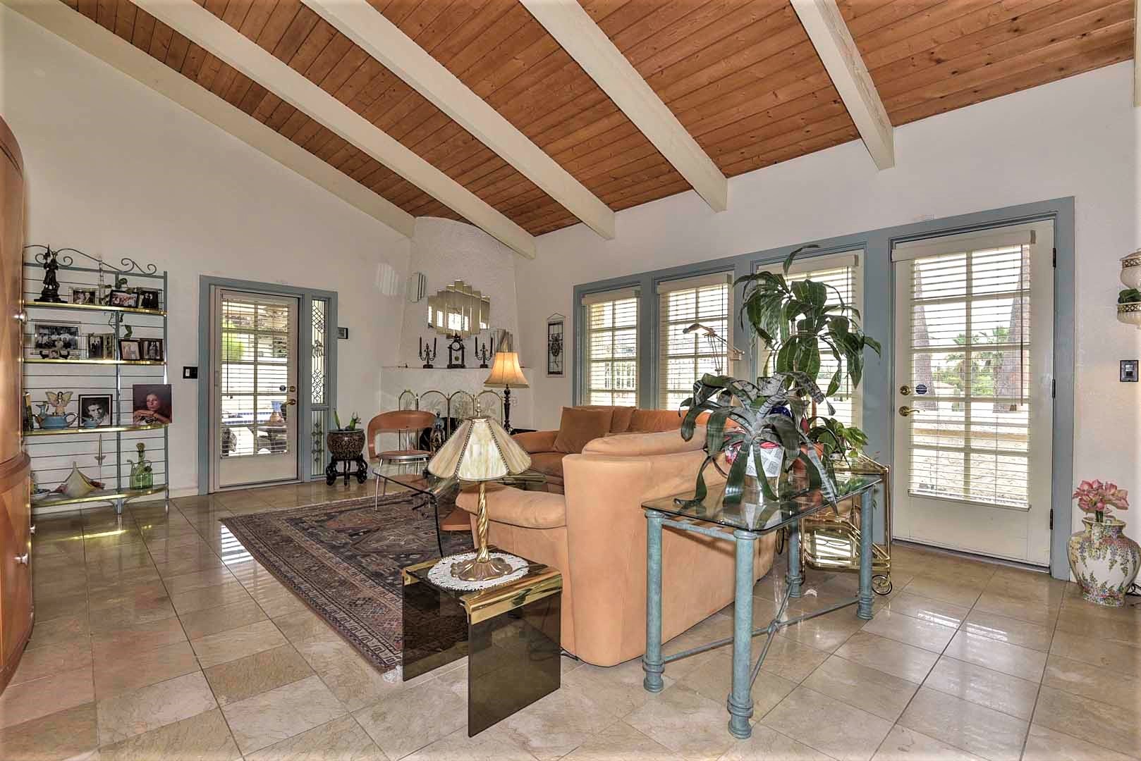 Spacious Family Room with Vaulted Ceiling